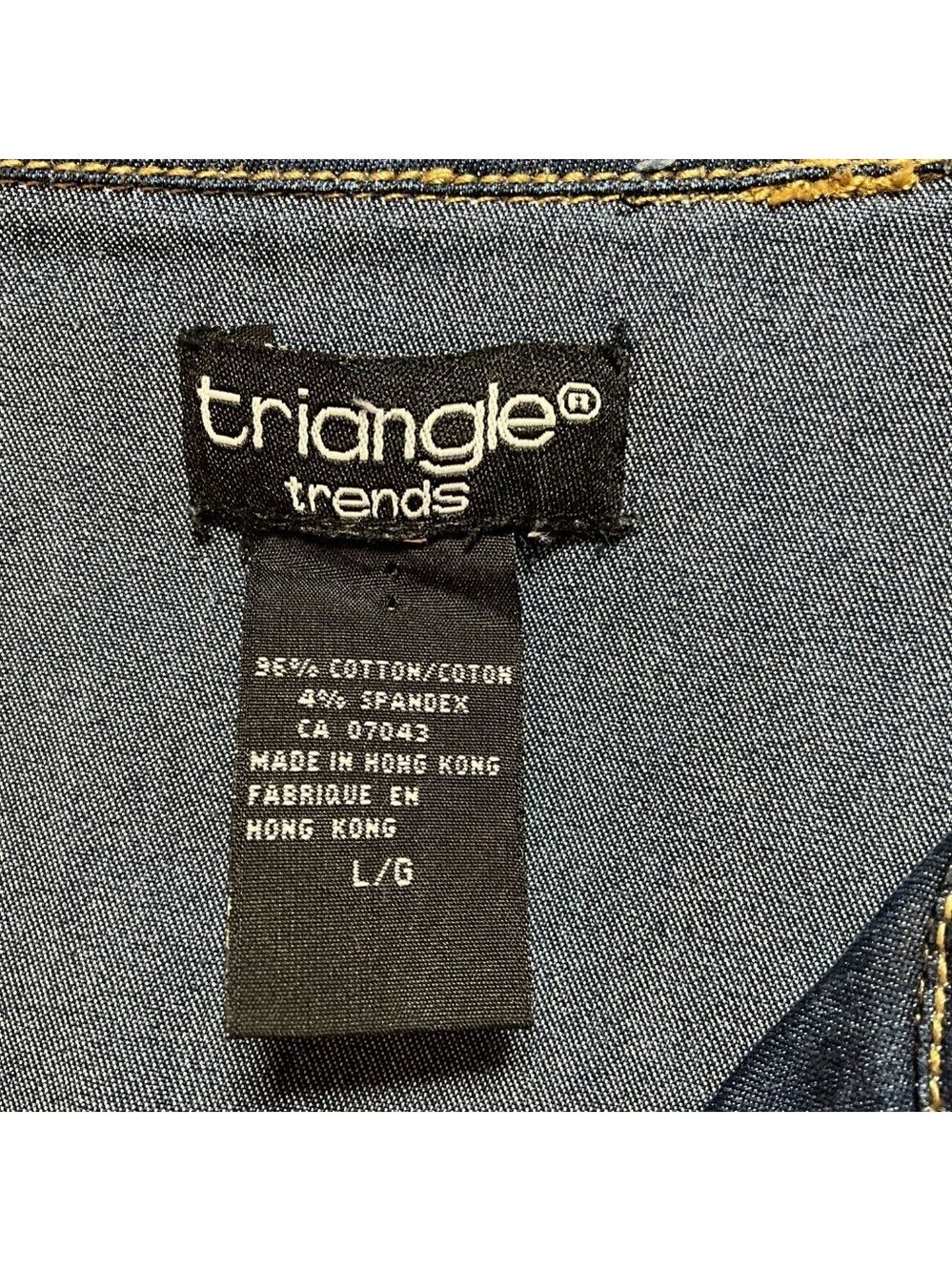 TRIANGLE TRENDS Cotton Sleeveless Denim Shirt Dress / Tunic MADE IN HONG KONG L - Picture 4 of 9